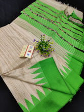 Pure Ghicha Silk Temple Border Ikkat Pallu Saree SILK ZONE